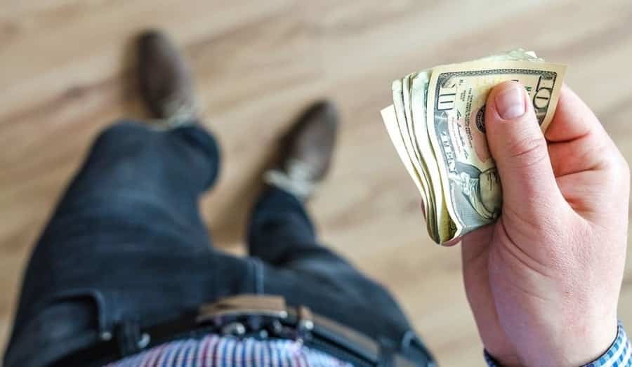 man with money