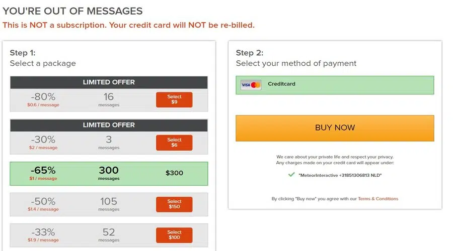 Simpleflirts costs